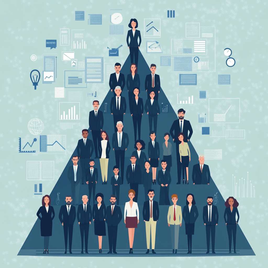 AI replaces 10 percent of executives, 20 percent of managers, and 30 percent of employees—and then repeats the cycle.